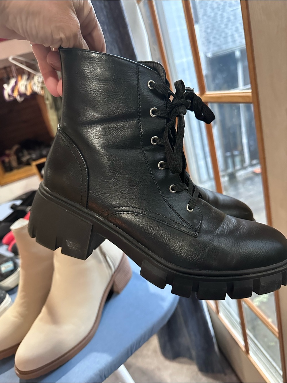 Esprit Black combat boots size 11